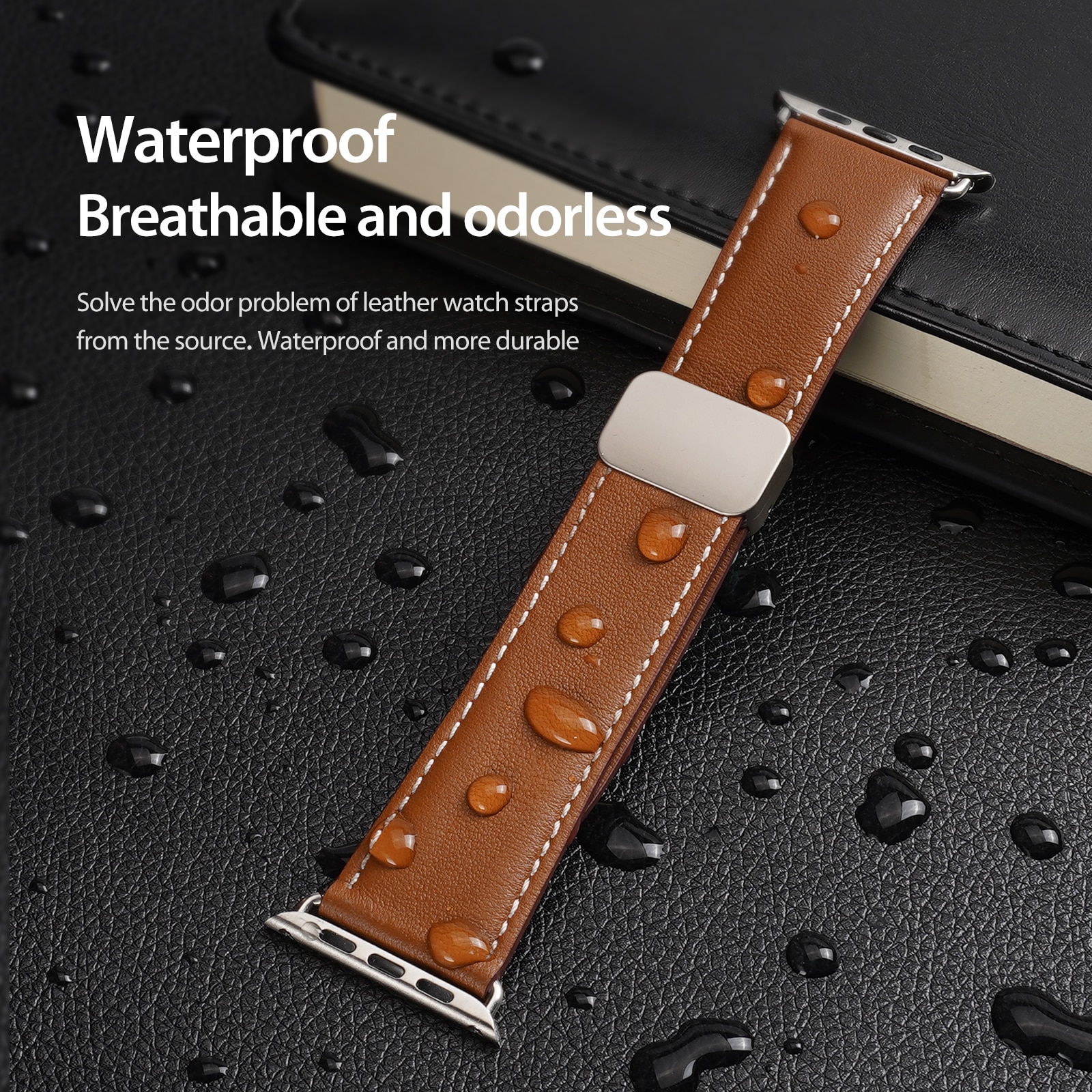 Läderarmband Apple Watch Series 11 42mm Brun