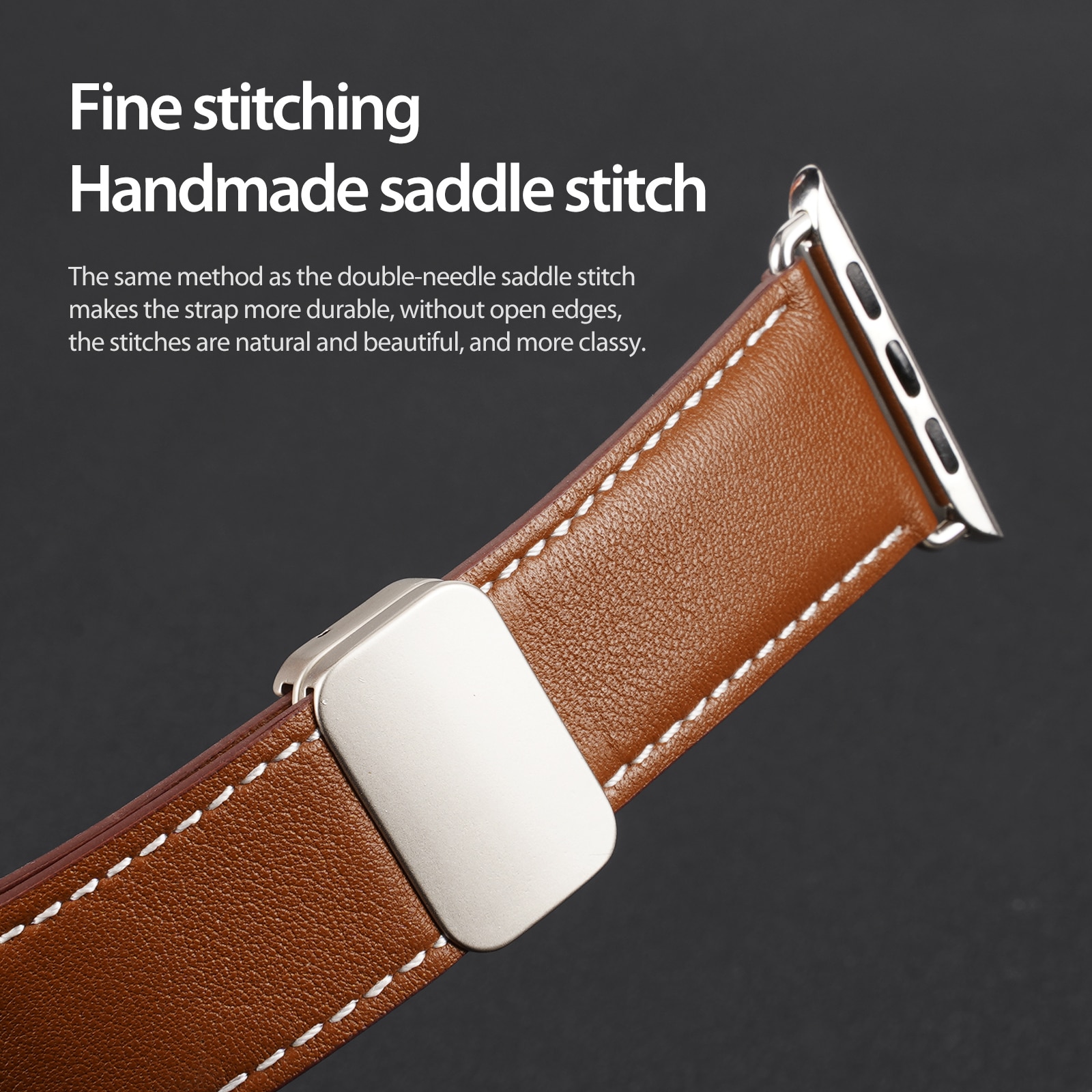 Läderarmband Apple Watch Series 11 42mm Brun