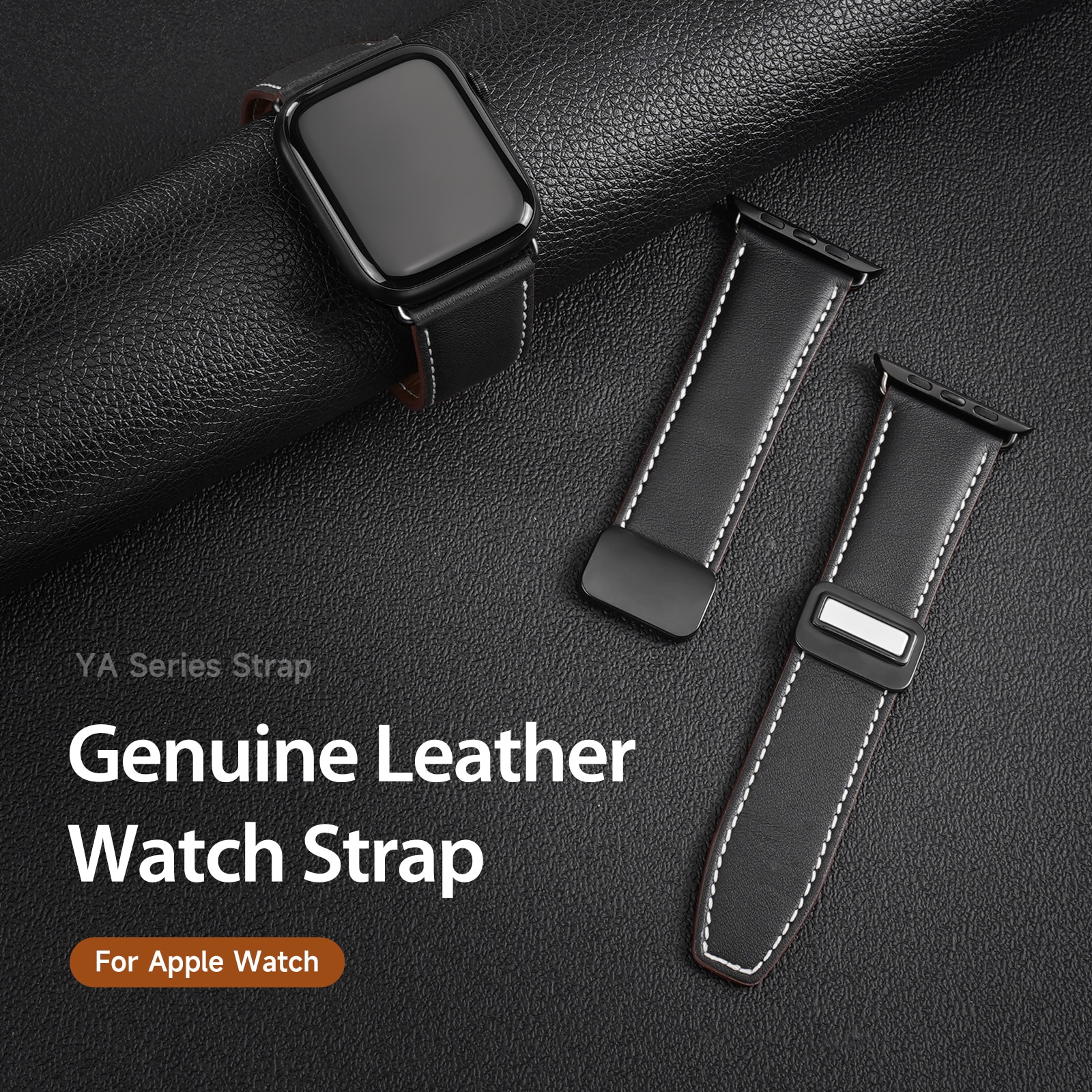 Läderarmband Apple Watch Series 11 46mm Brun