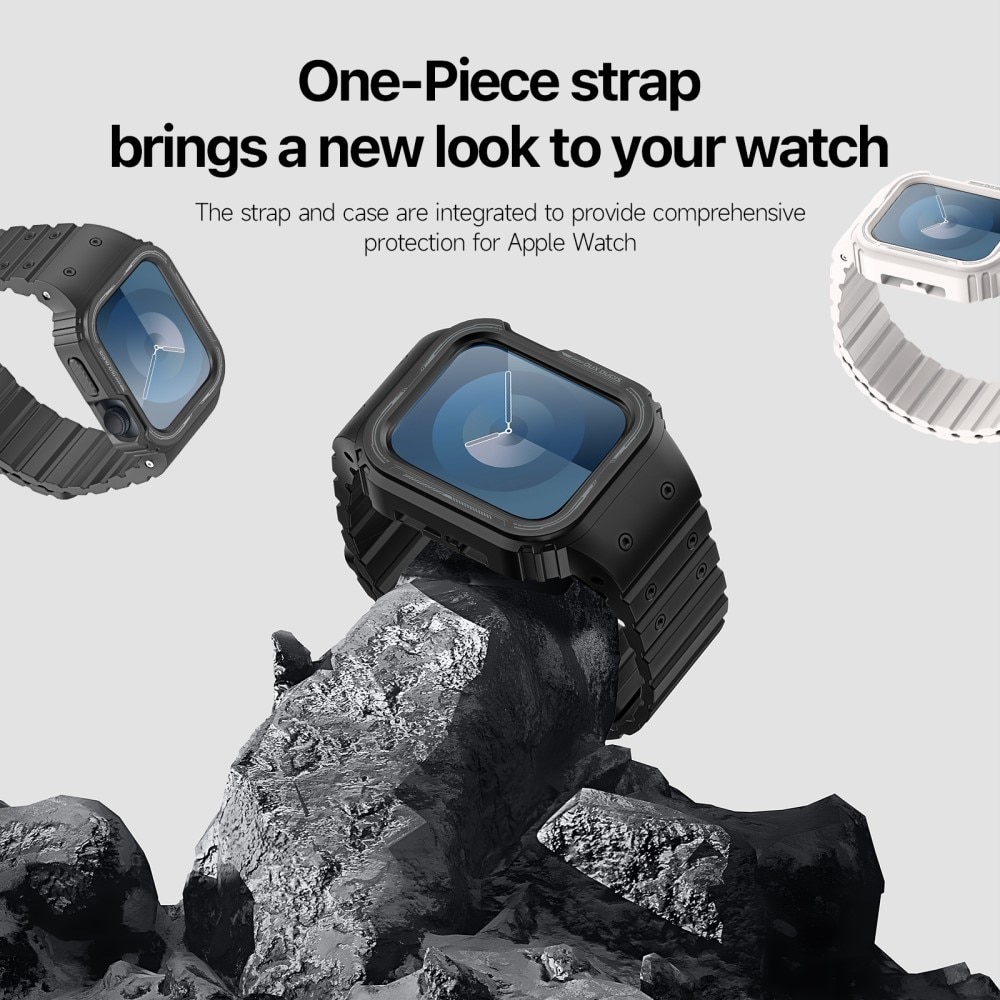 OA Series Skal + Silikonarmband Apple Watch 41mm Series 7 svart