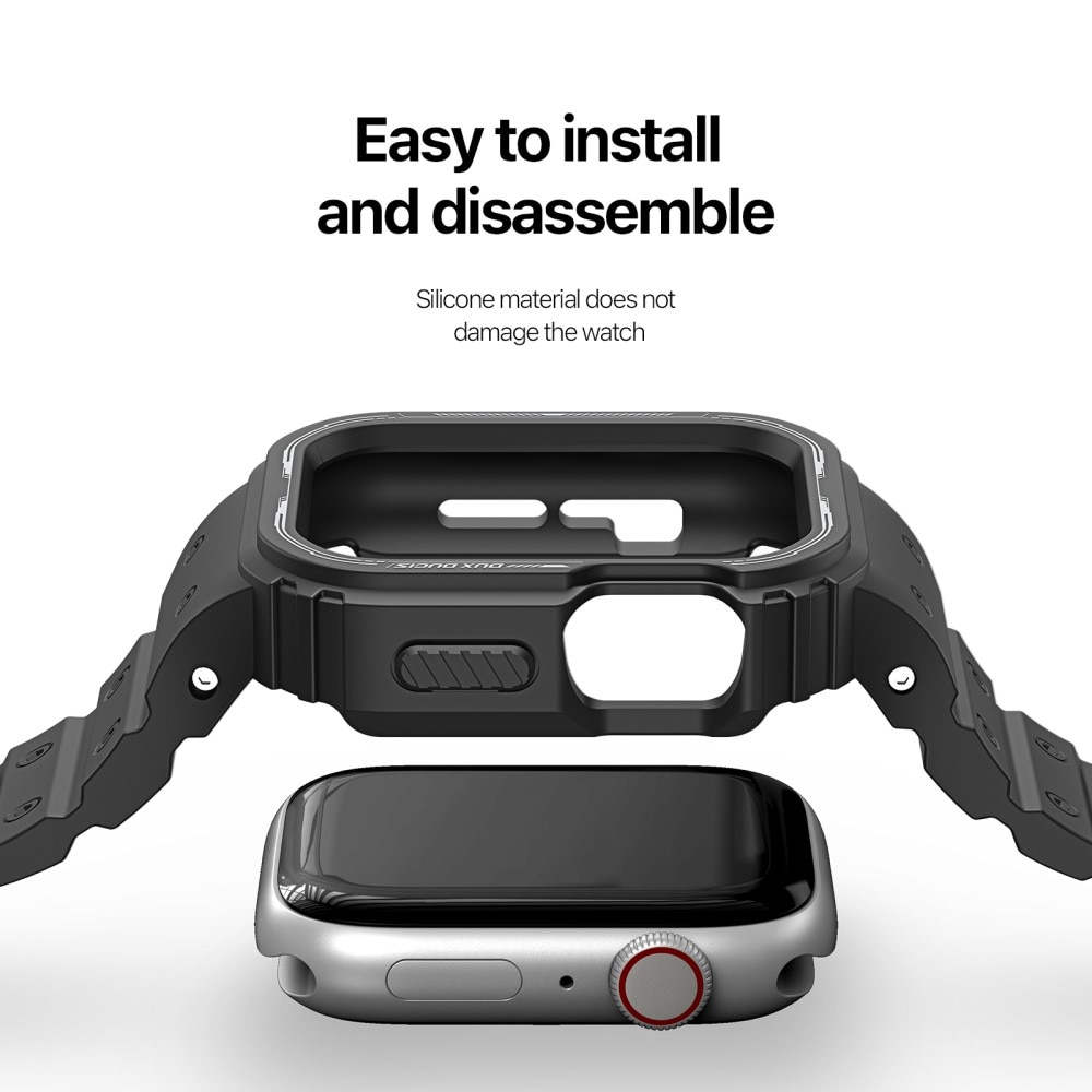 OA Series Skal + Silikonarmband Apple Watch 45mm Series 8 svart