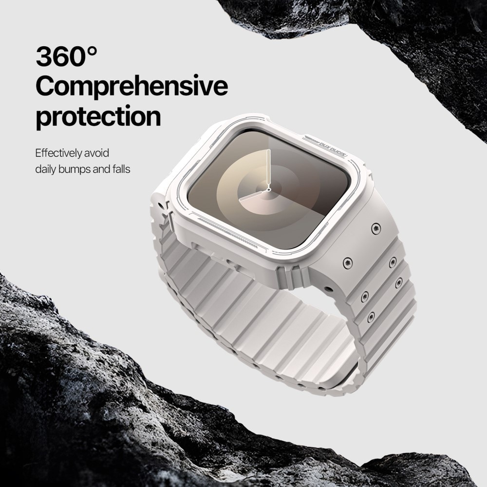 OA Series Skal + Silikonarmband Apple Watch 45mm Series 7 vit