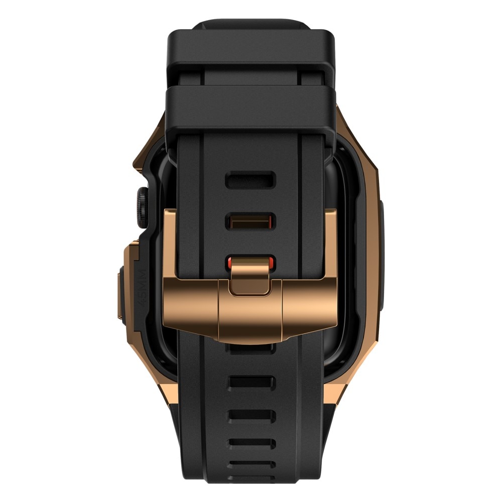 Stainless Steel Skal + Armband Apple Watch 45mm Series 9 svart/guld