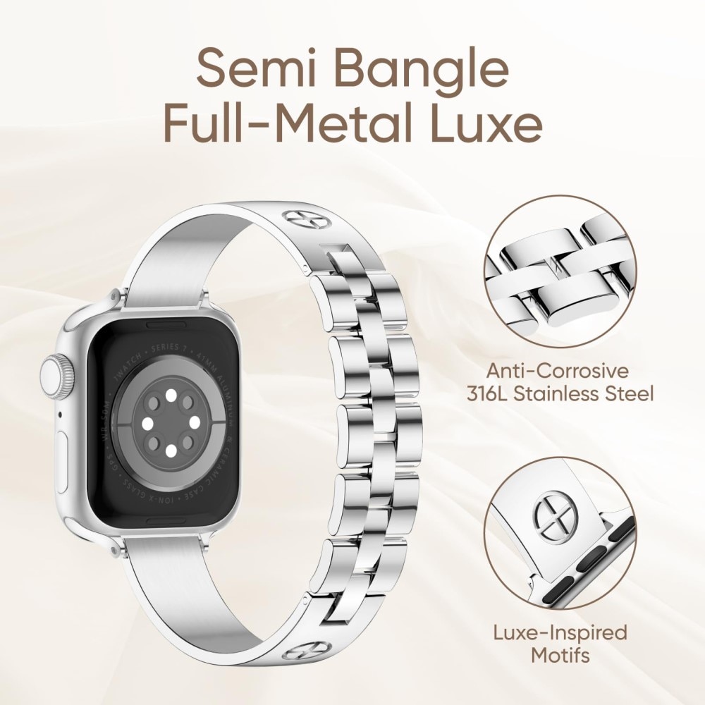 Bangle Cross Bracelet Apple Watch 41mm Series 7 silver