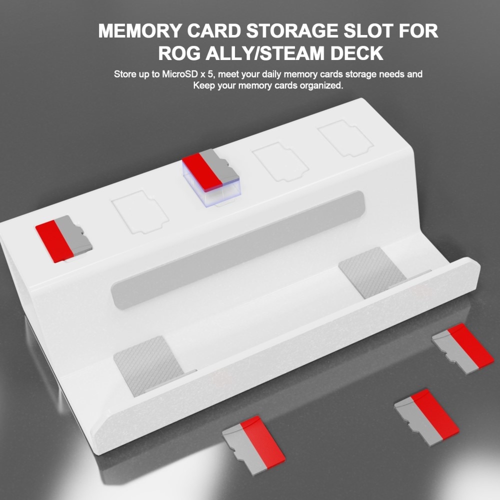 Bordsställ med minneskorthållare för Nintendo Switch vit