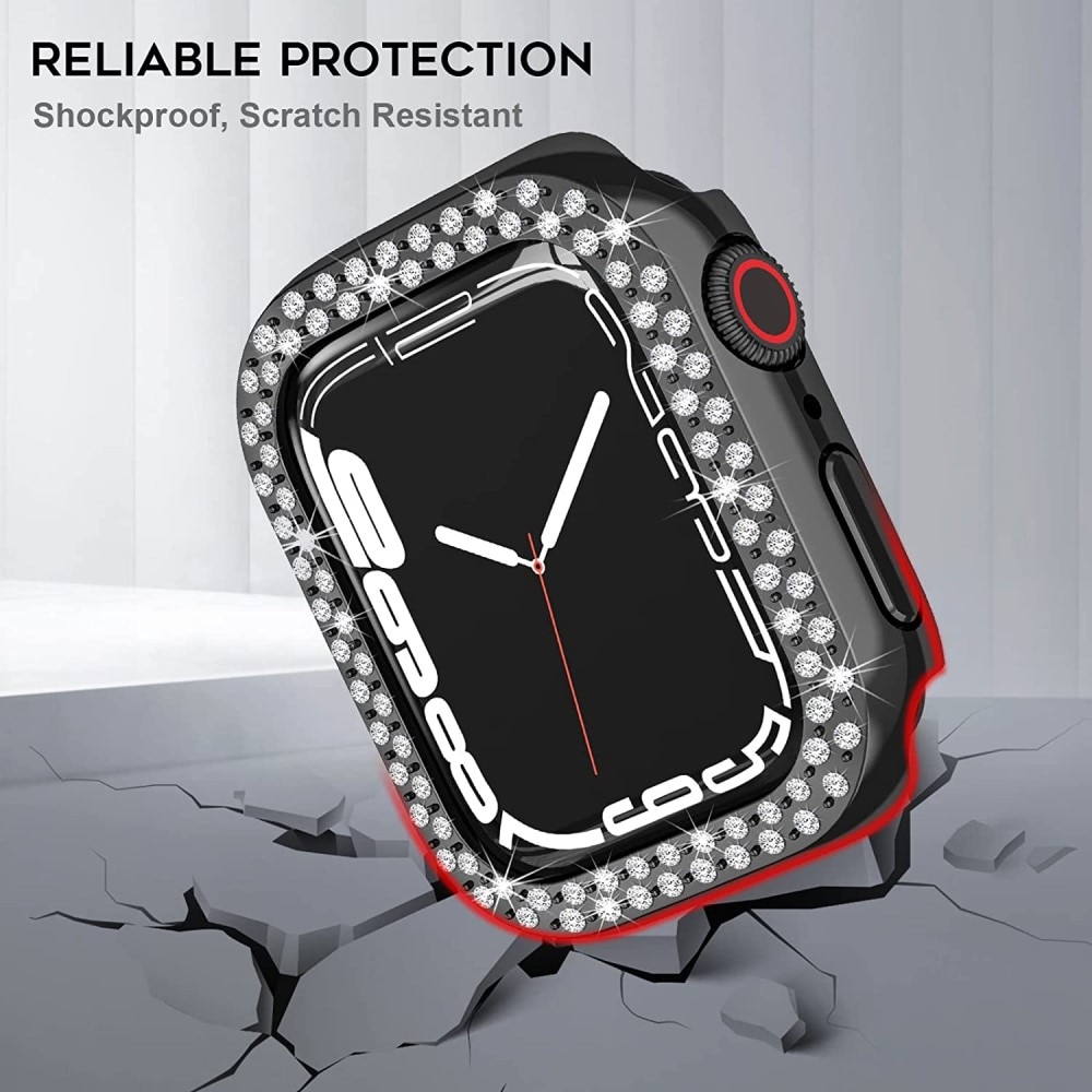 Rhinestone Skal Apple Watch 45mm Series 7 svart