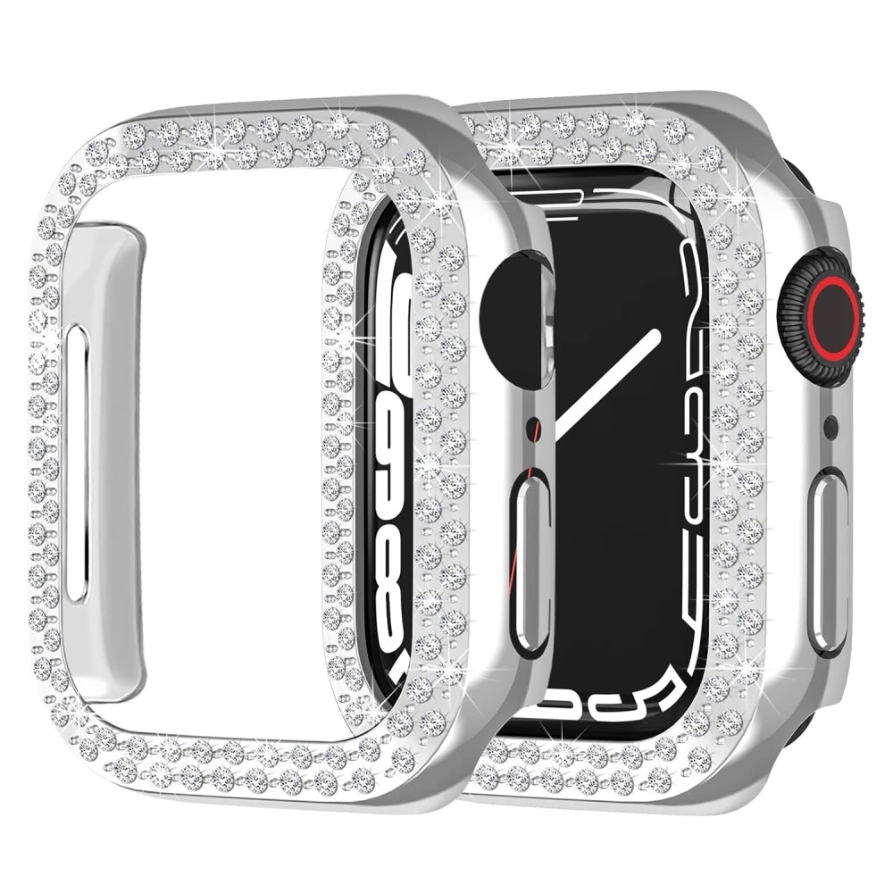 Rhinestone Skal Apple Watch 41mm Series 7 silver