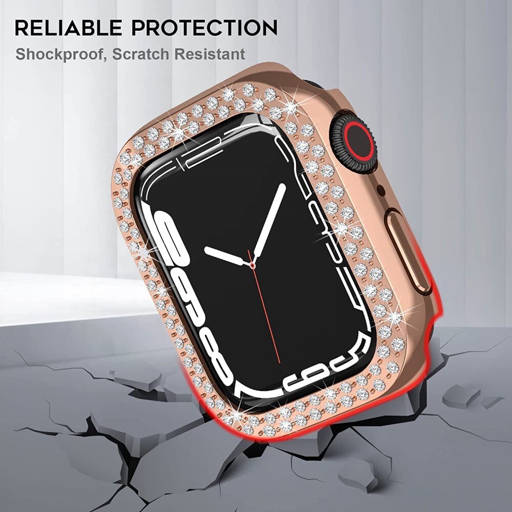 Rhinestone Skal Apple Watch 41mm Series 8 roséguld