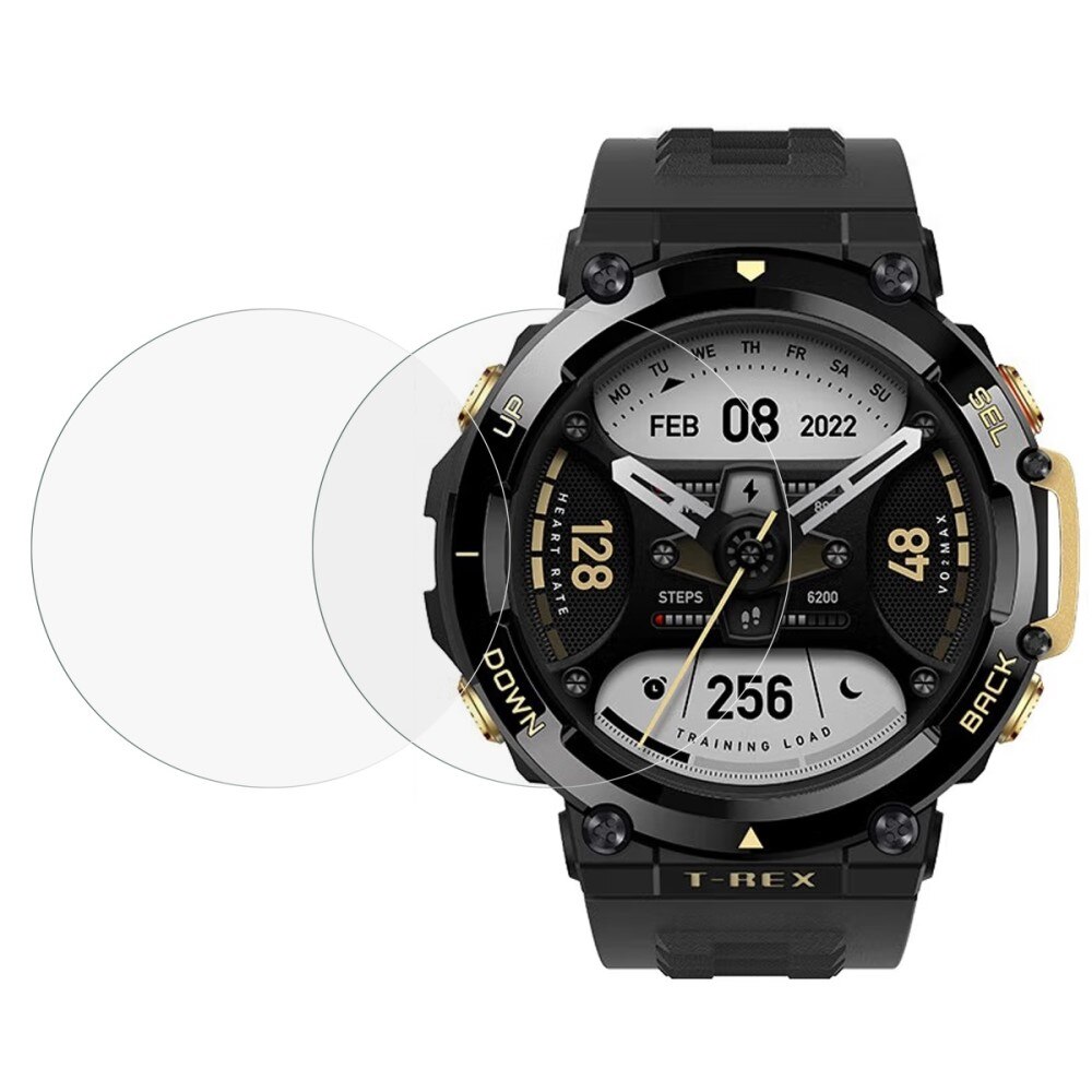 2-Pack härdat Glas 0.3mm Skärmskydd Amazfit T-Rex 2