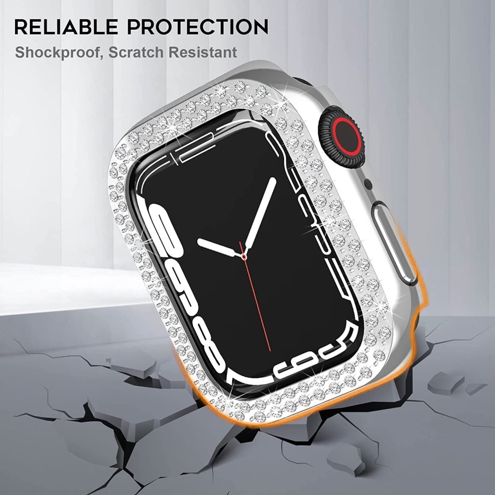 Rhinestone Skal Apple Watch 44mm silver