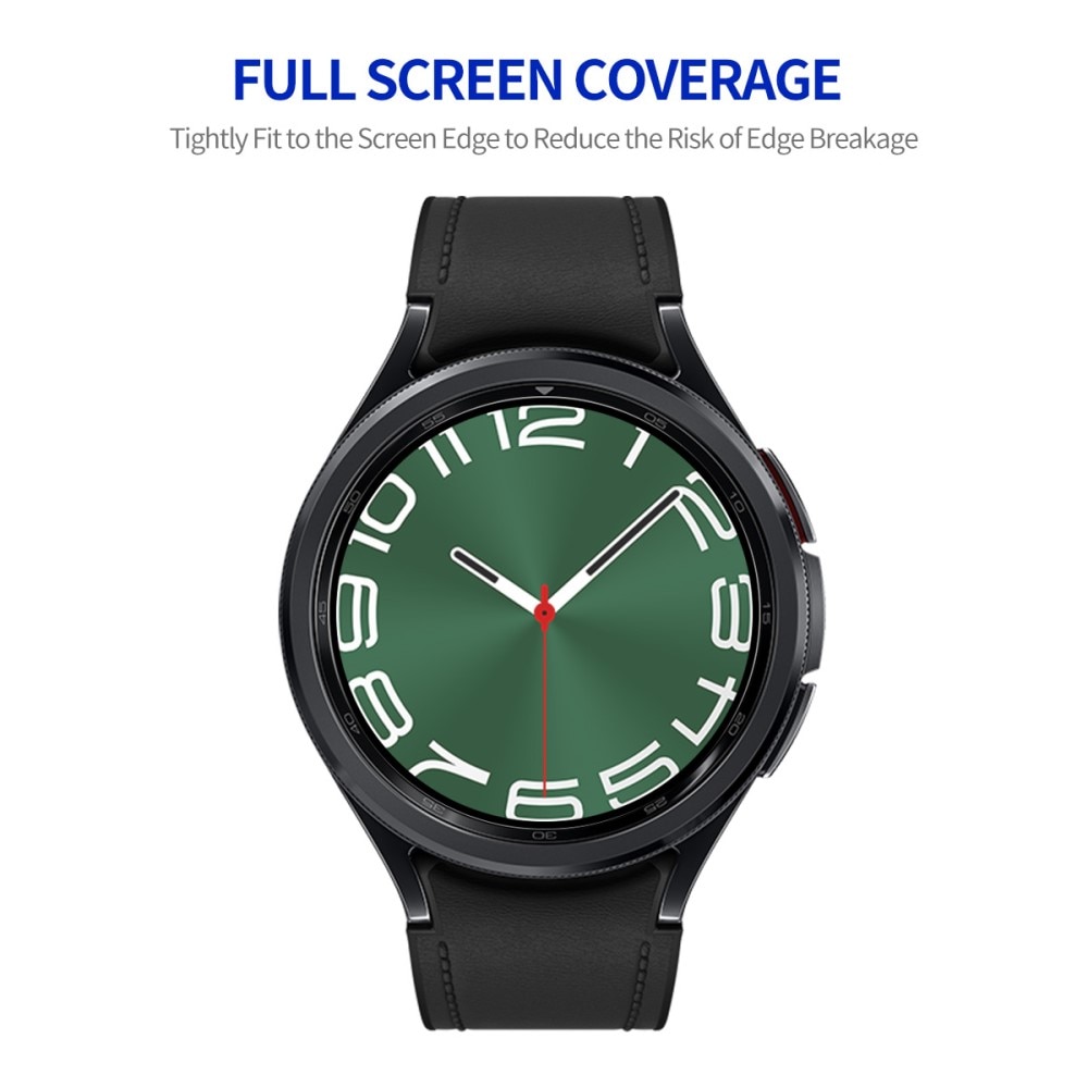 Heltäckande Härdat Glas Skärmskydd Samsung Galaxy Watch 6 Classic 47mm svart