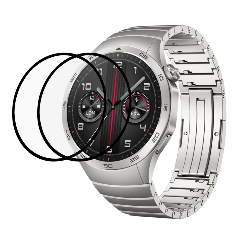 Heltäckande Skärmskydd Huawei Watch GT 4 46mm svart (2-pack)