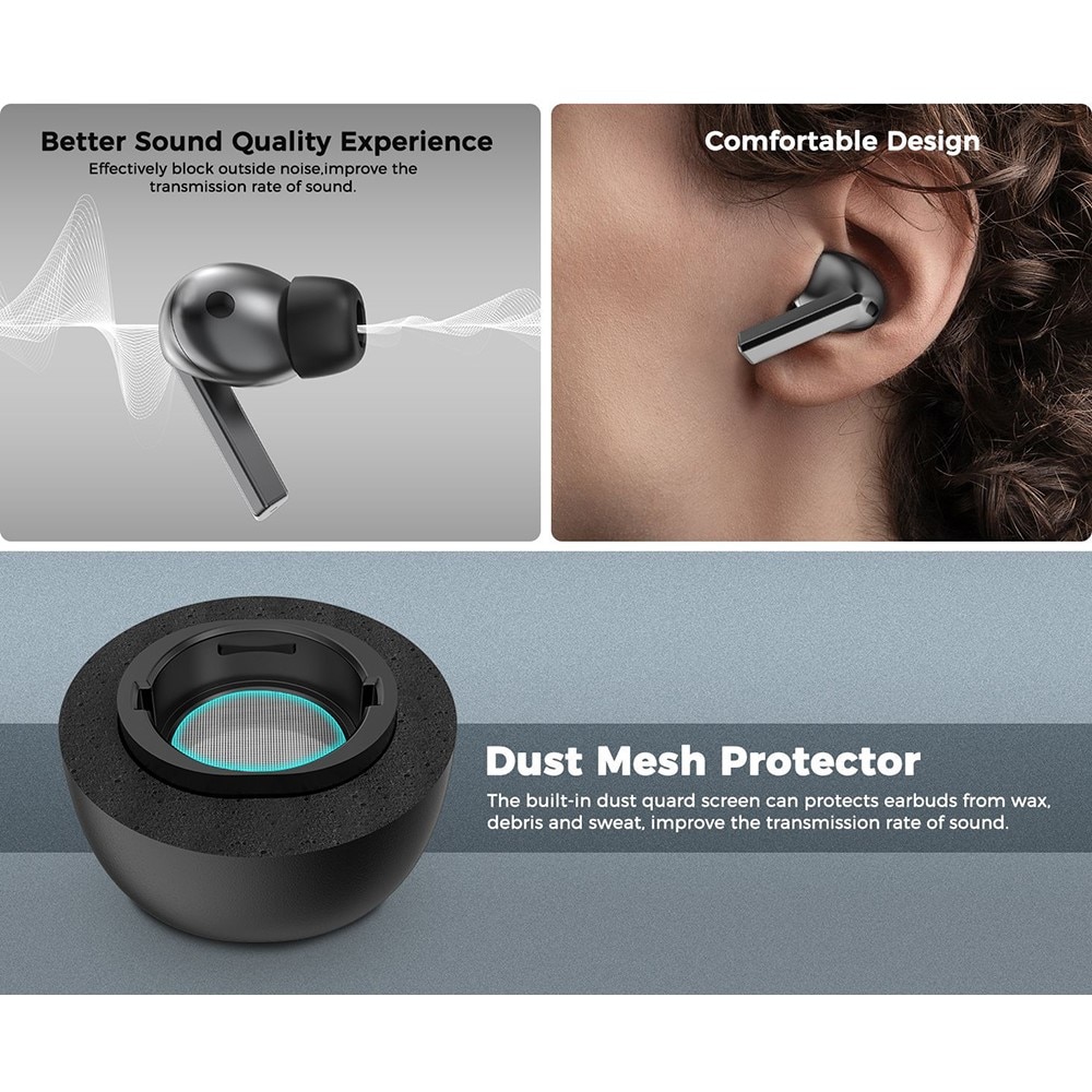 Memory Foam Ear Tips (3-pack) Samsung Galaxy Buds 3 Pro svart