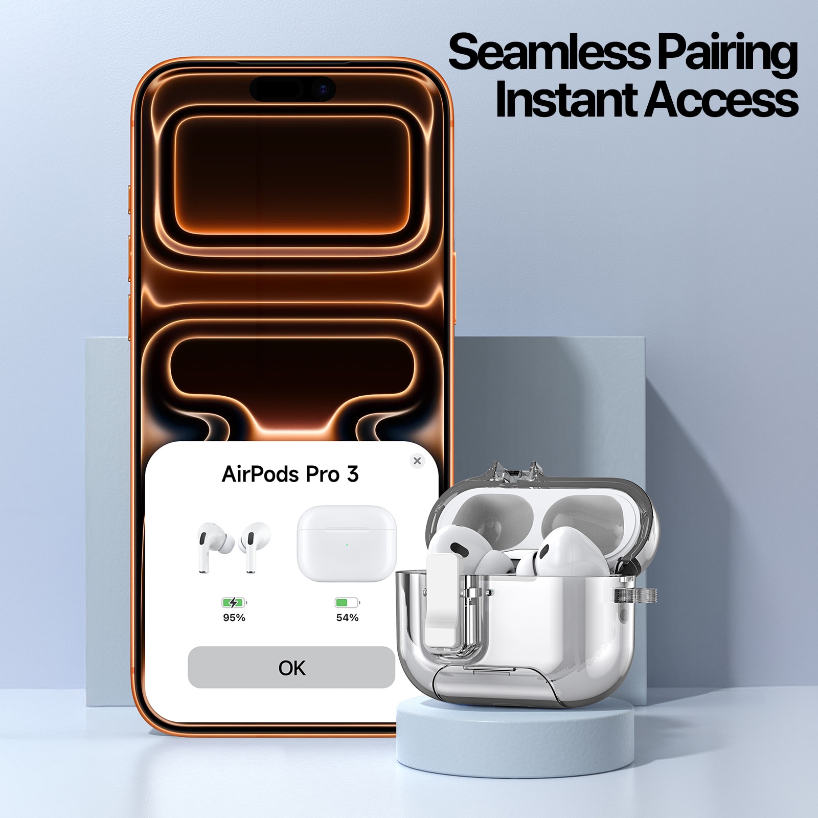 PECQ Series Skal Apple AirPods Pro 3 Genomskinlig