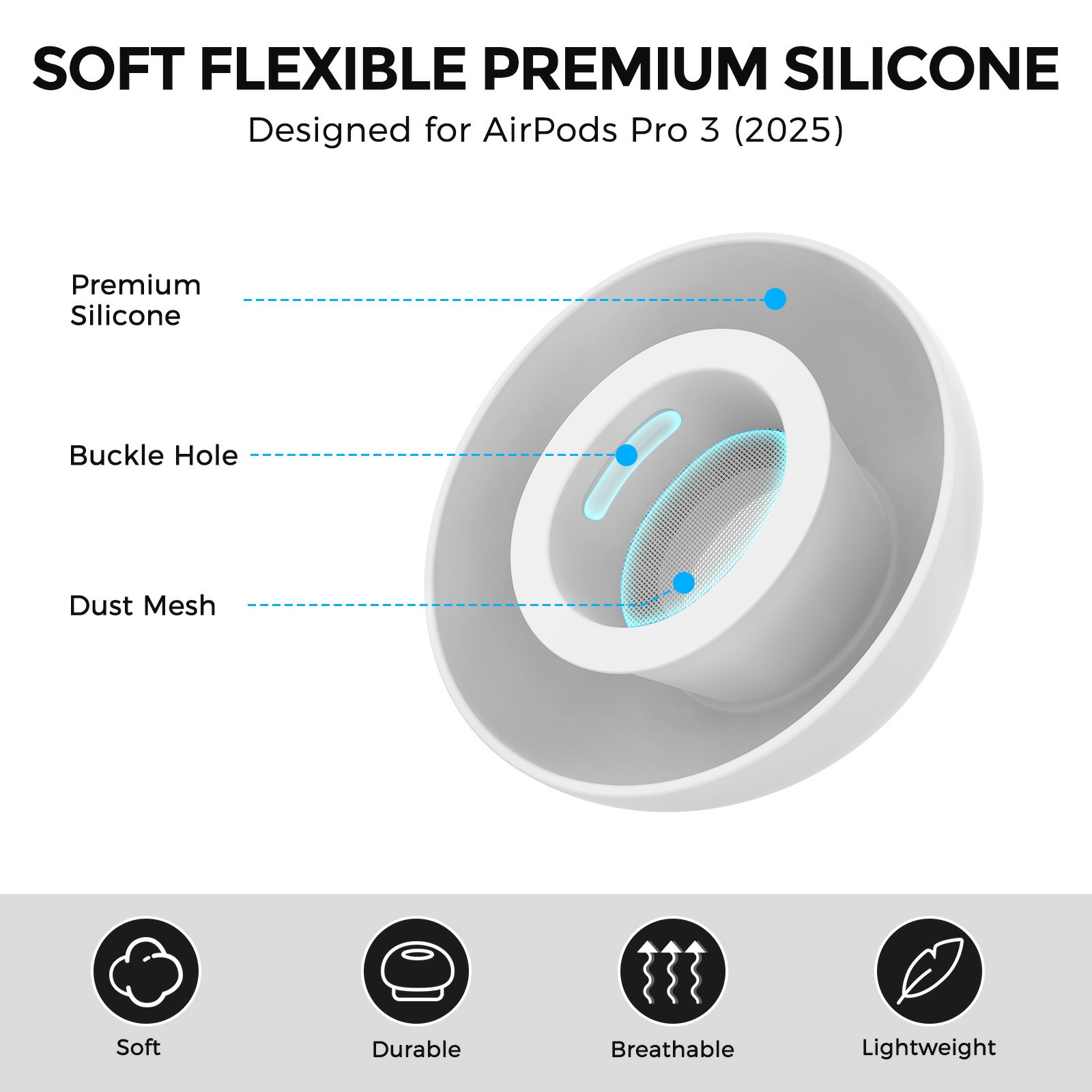 Ear Tips Apple AirPods Pro 3 Vit (Medium)