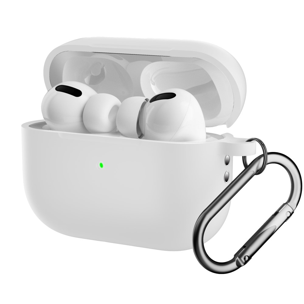 Silikonskal med karbinhake Apple AirPods Pro 2 vit