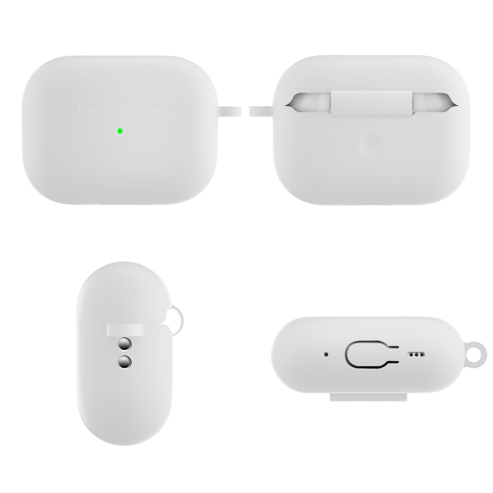 Silikonskal med karbinhake Apple AirPods Pro 2 vit