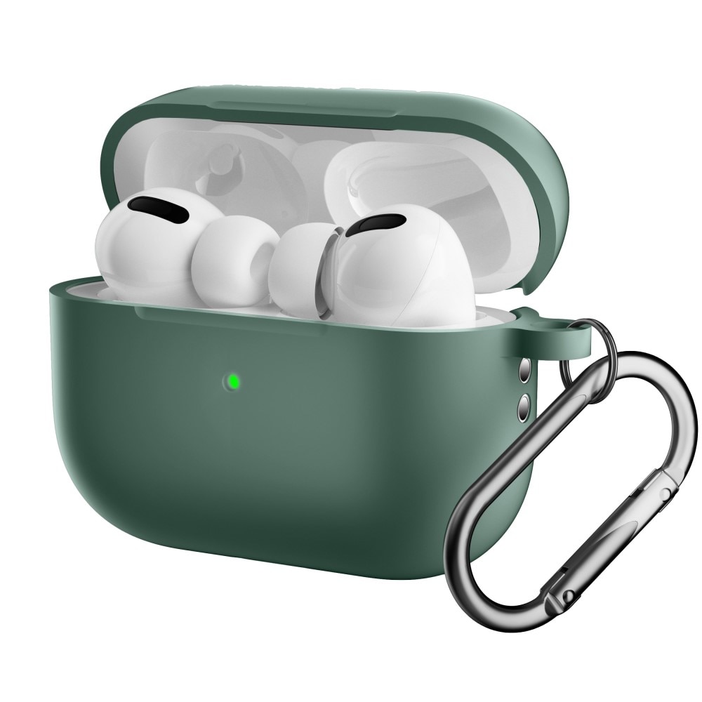 Silikonskal med karbinhake Apple AirPods Pro 2 grön