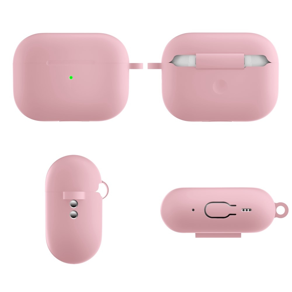 Silikonskal med karbinhake Apple AirPods Pro 2 rosa