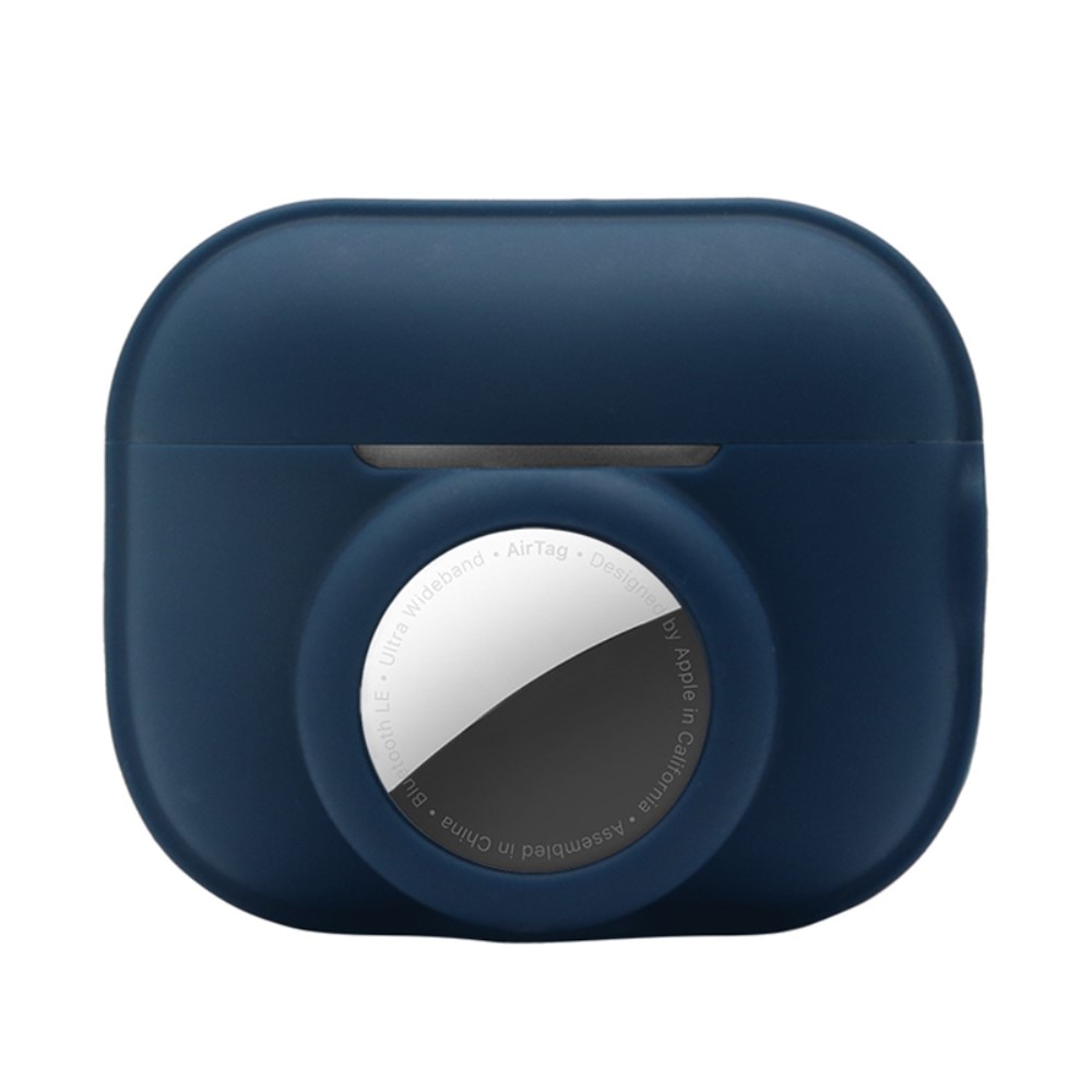 Apple AirPods Pro 2 silikonskal med AirTag hållare mörkblå