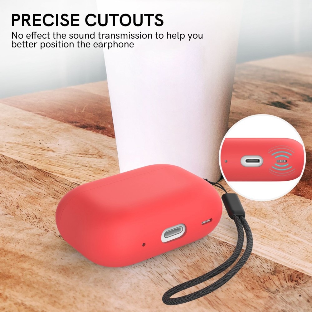 Silicone Handstrap Case Apple AirPods Pro 2 röd