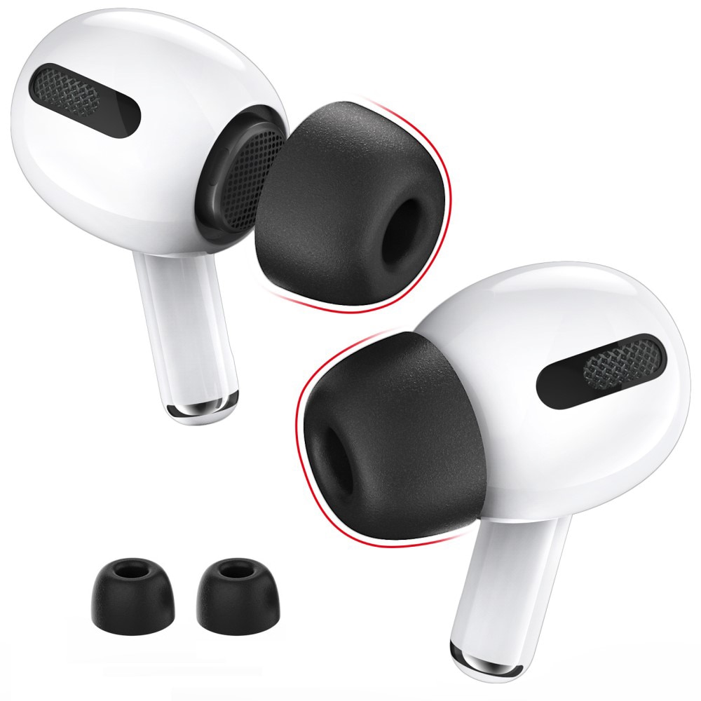 Memory Foam Ear Tips AirPods Pro svart (Medium)