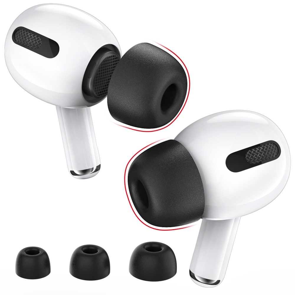 Memory Foam Ear Tips (3-pack) AirPods Pro 1/2 svart