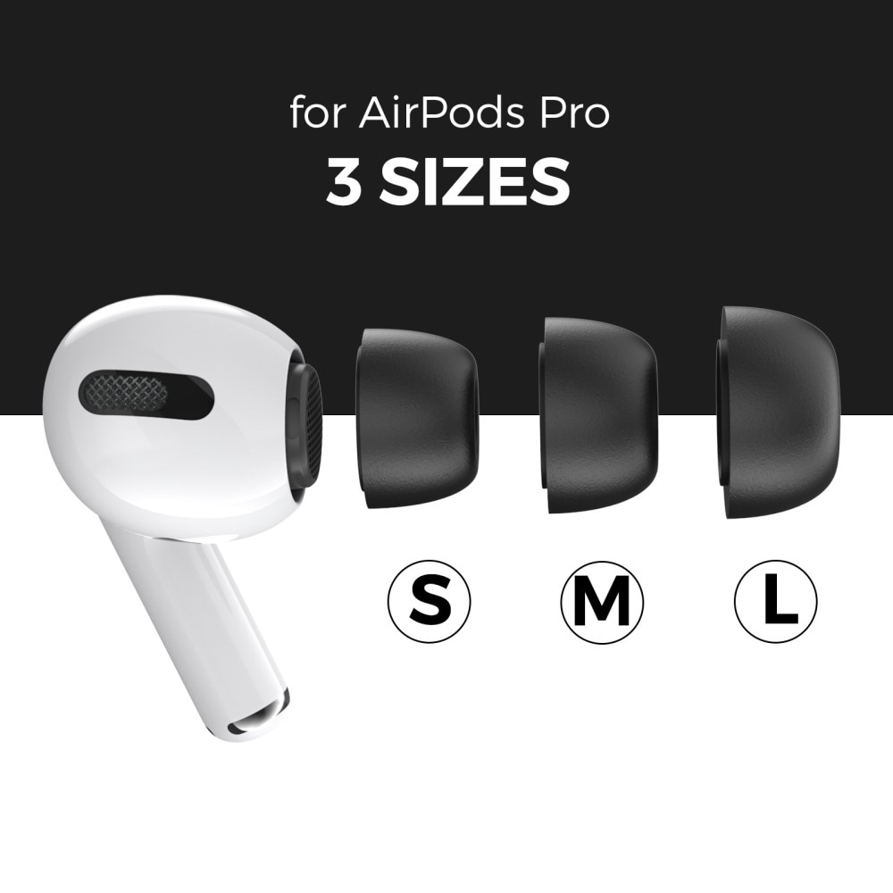 Memory Foam Ear Tips (3-pack) AirPods Pro svart