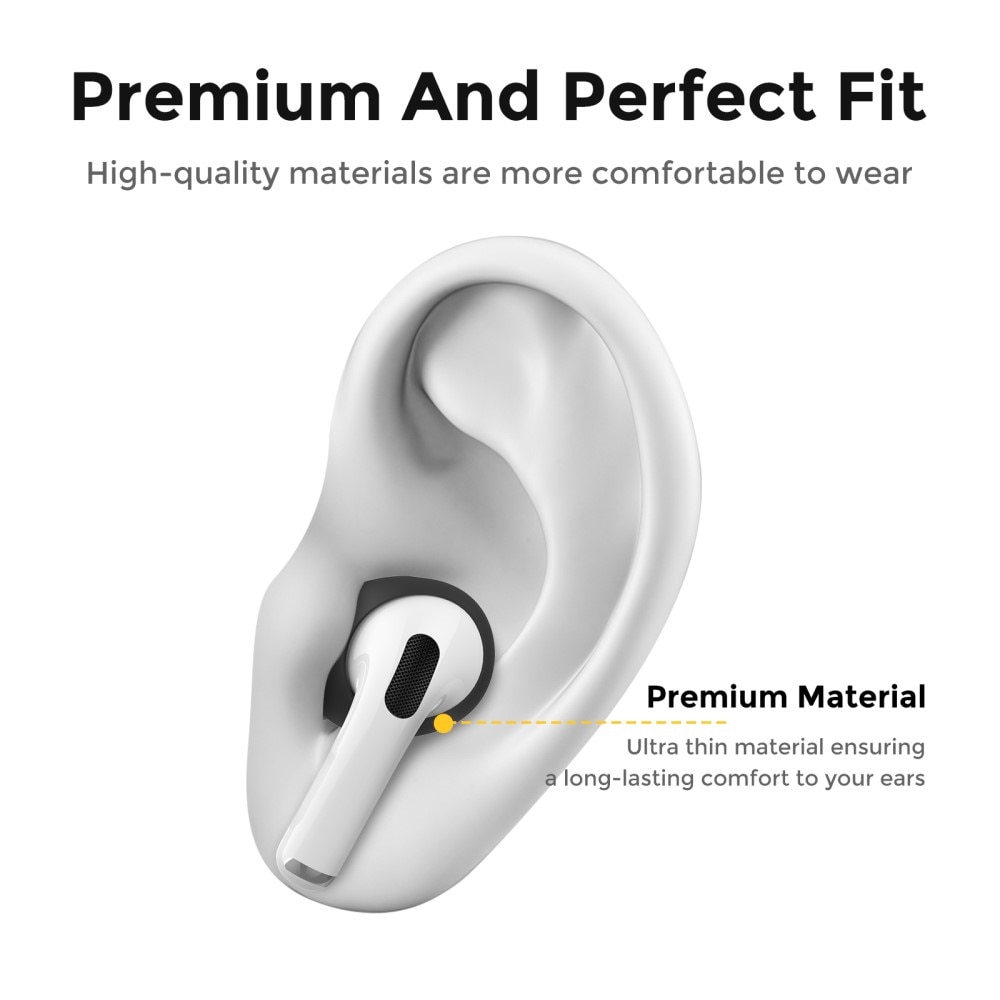 Earpads Silikon (3-pack) Apple AirPods Pro 2 svart