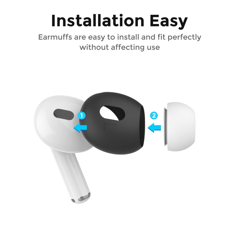 Earpads Silikon (3-pack) Apple AirPods Pro 2 svart