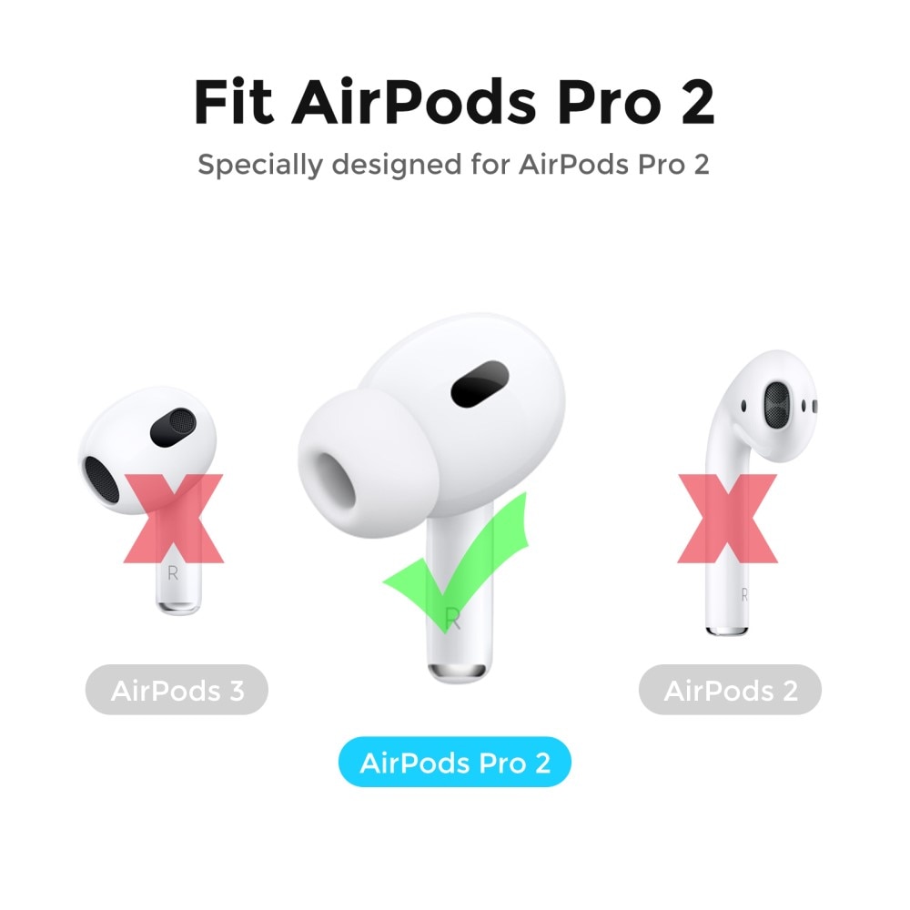 Earpads Silikon (3-pack) Apple AirPods Pro 2 svart