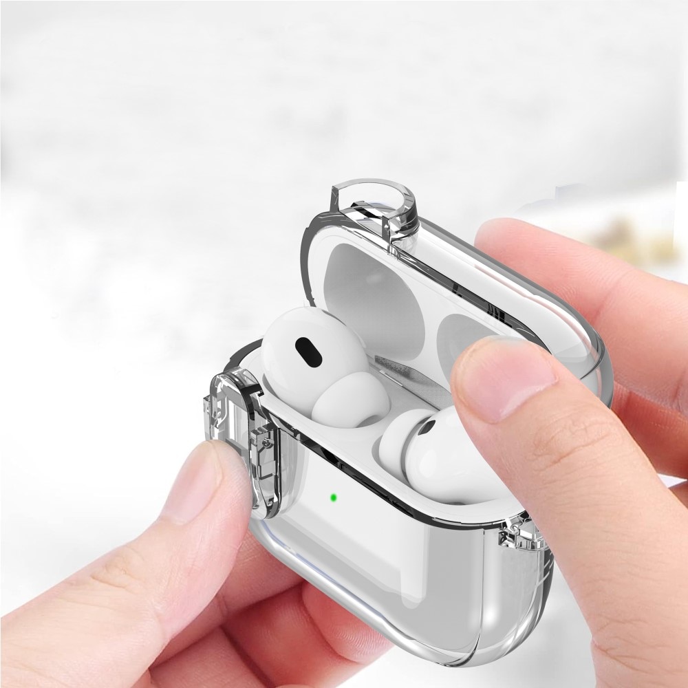 Skal med karbinhake och lås Apple AirPods Pro transparent