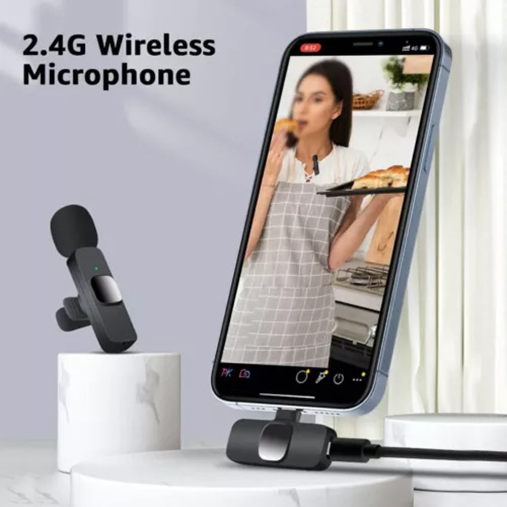 2 Trådlösa mikrofoner med USB-C-mottagare svart