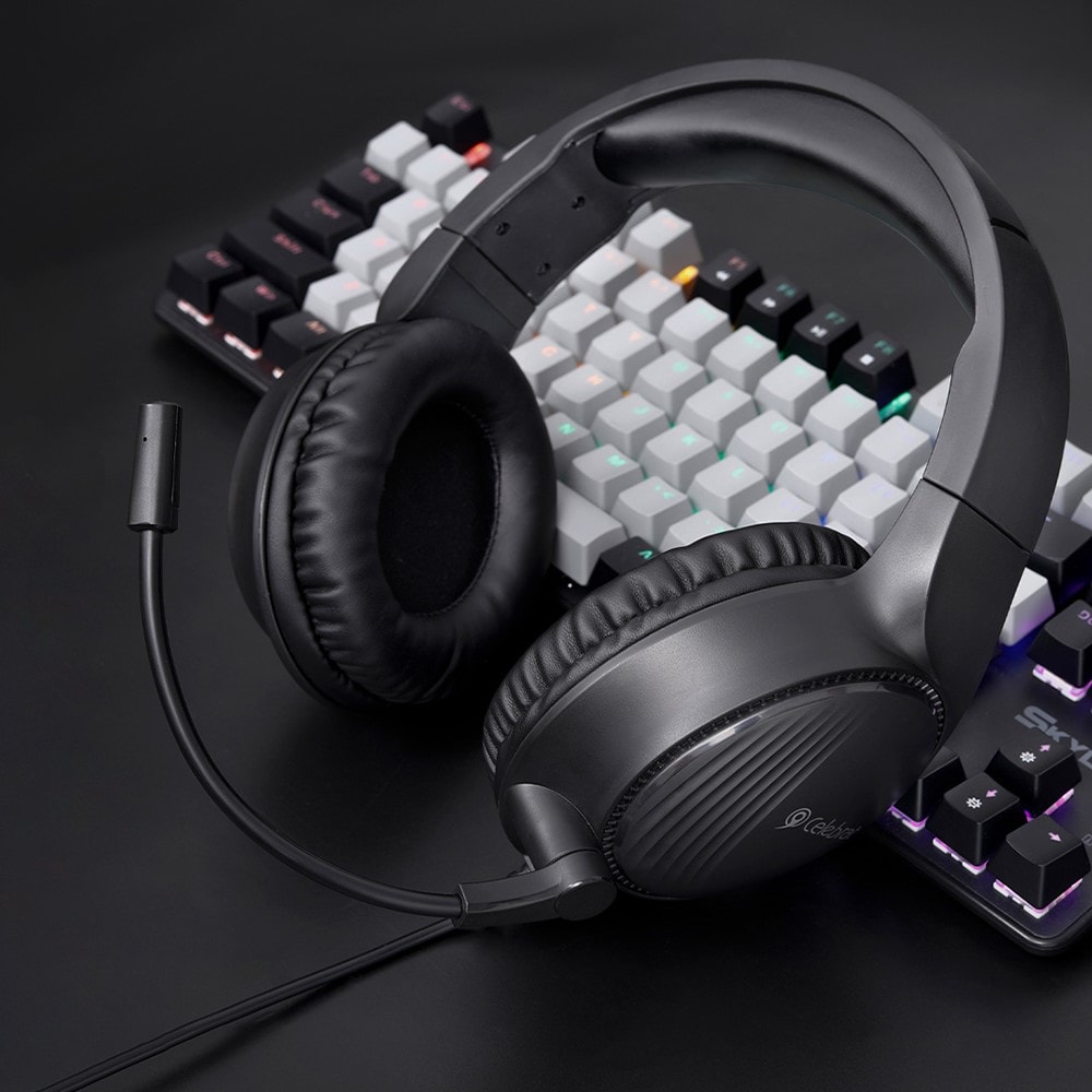 Gaming Hörlurar med Mikrofon Svart