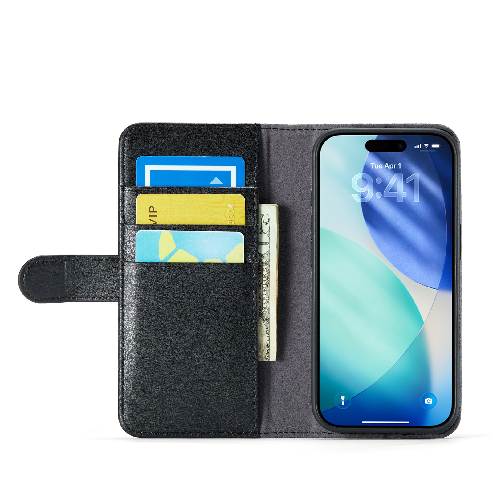 Äkta Läderfodral iPhone 17 Svart