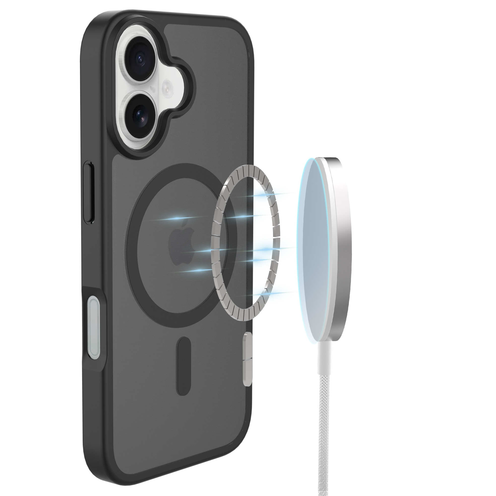 Magnetic Hybrid Skal iPhone 17 Frosted Black