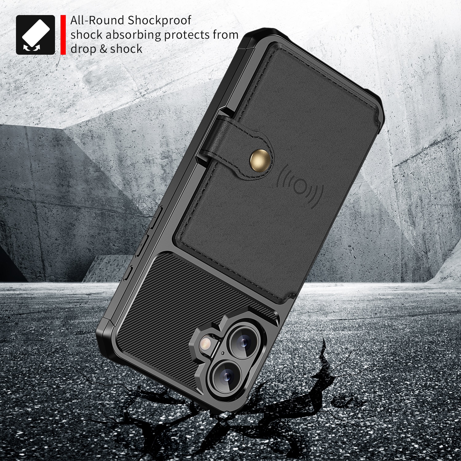 Tough Multi-slot Case iPhone 17 Svart