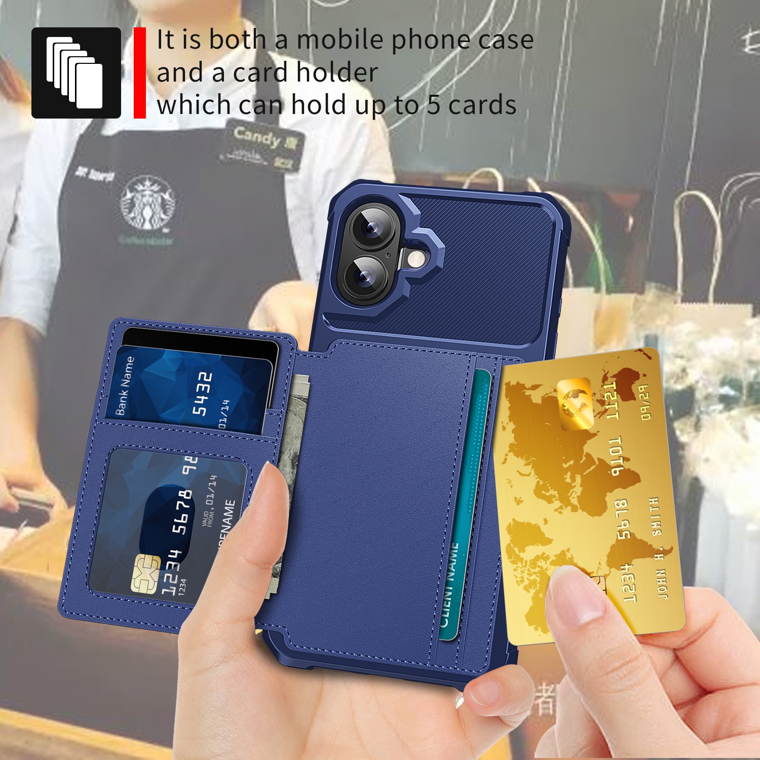 Tough Multi-slot Case iPhone 17 Blå