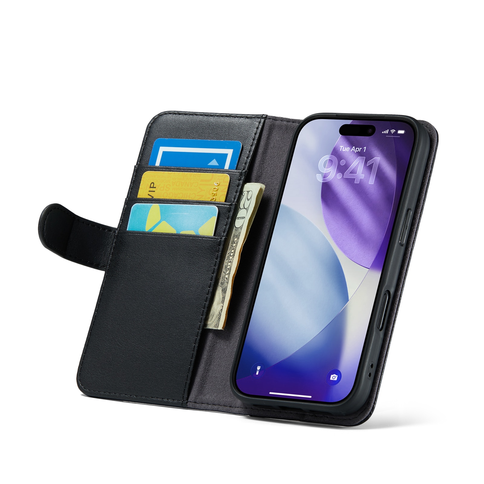 Äkta Läderfodral iPhone 17 Pro Svart