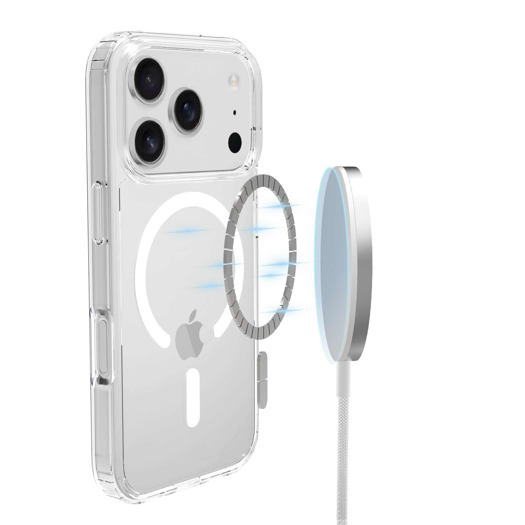 Hybridskal MagSafe iPhone 17 Pro Max Genomskinlig