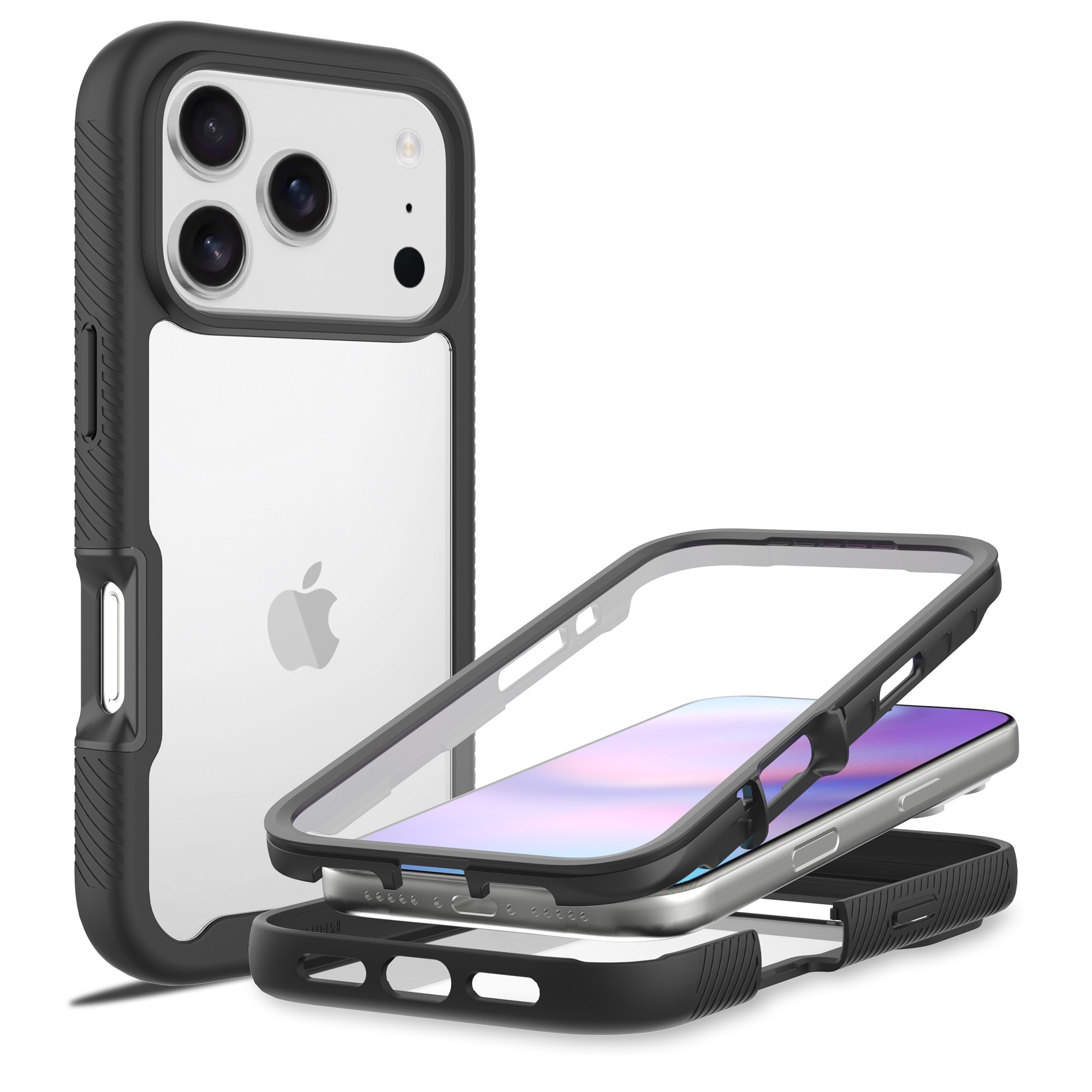 Full Protection Case iPhone 17 Pro Max Svart/transparent