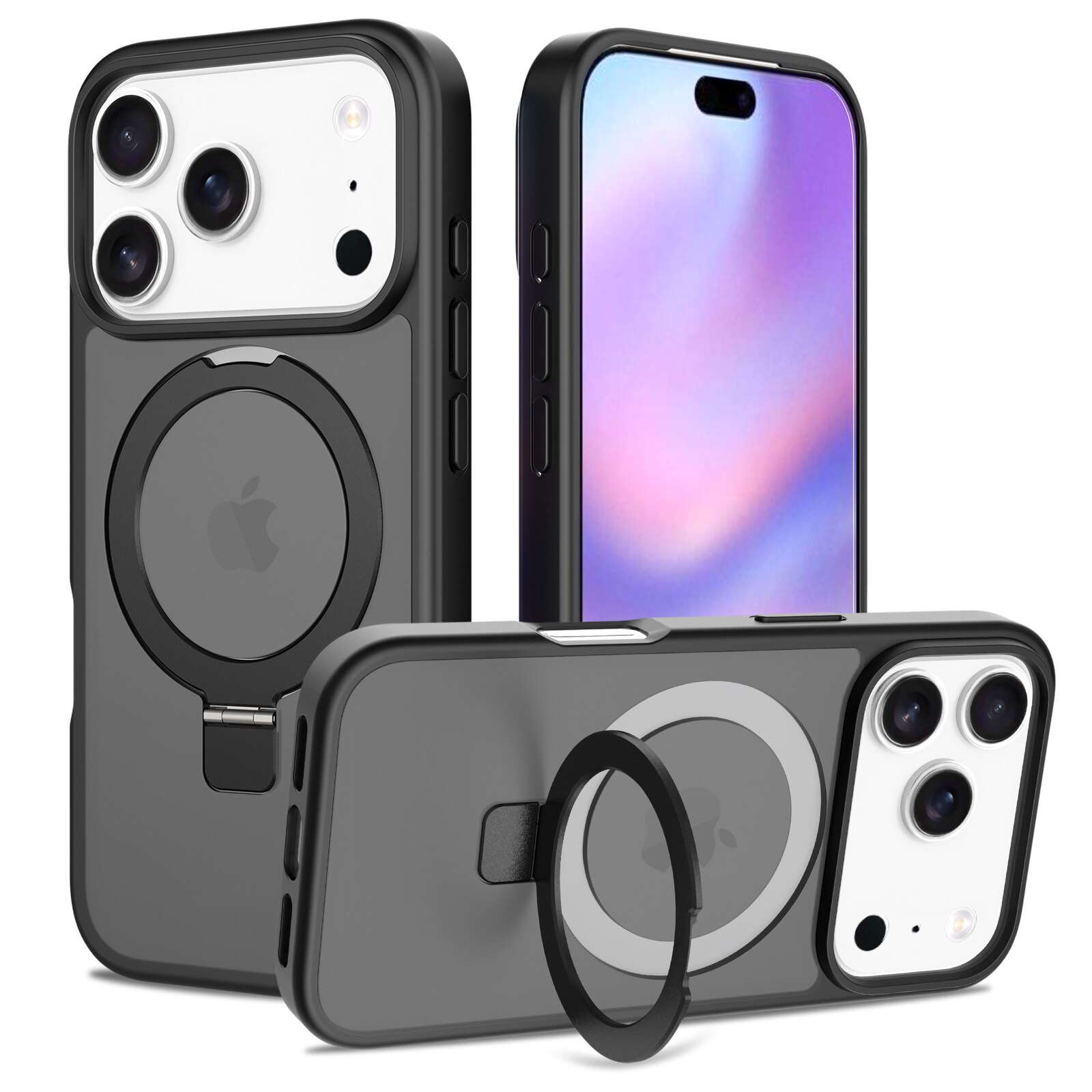 Hybridskal Magnetic Ring iPhone 17 Pro Max Svart