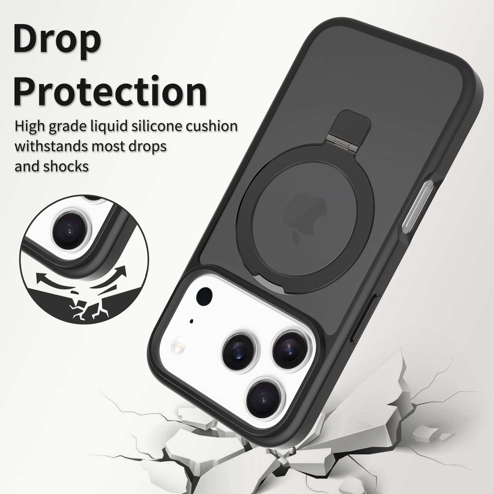 Hybridskal Magnetic Ring iPhone 17 Pro Max Svart