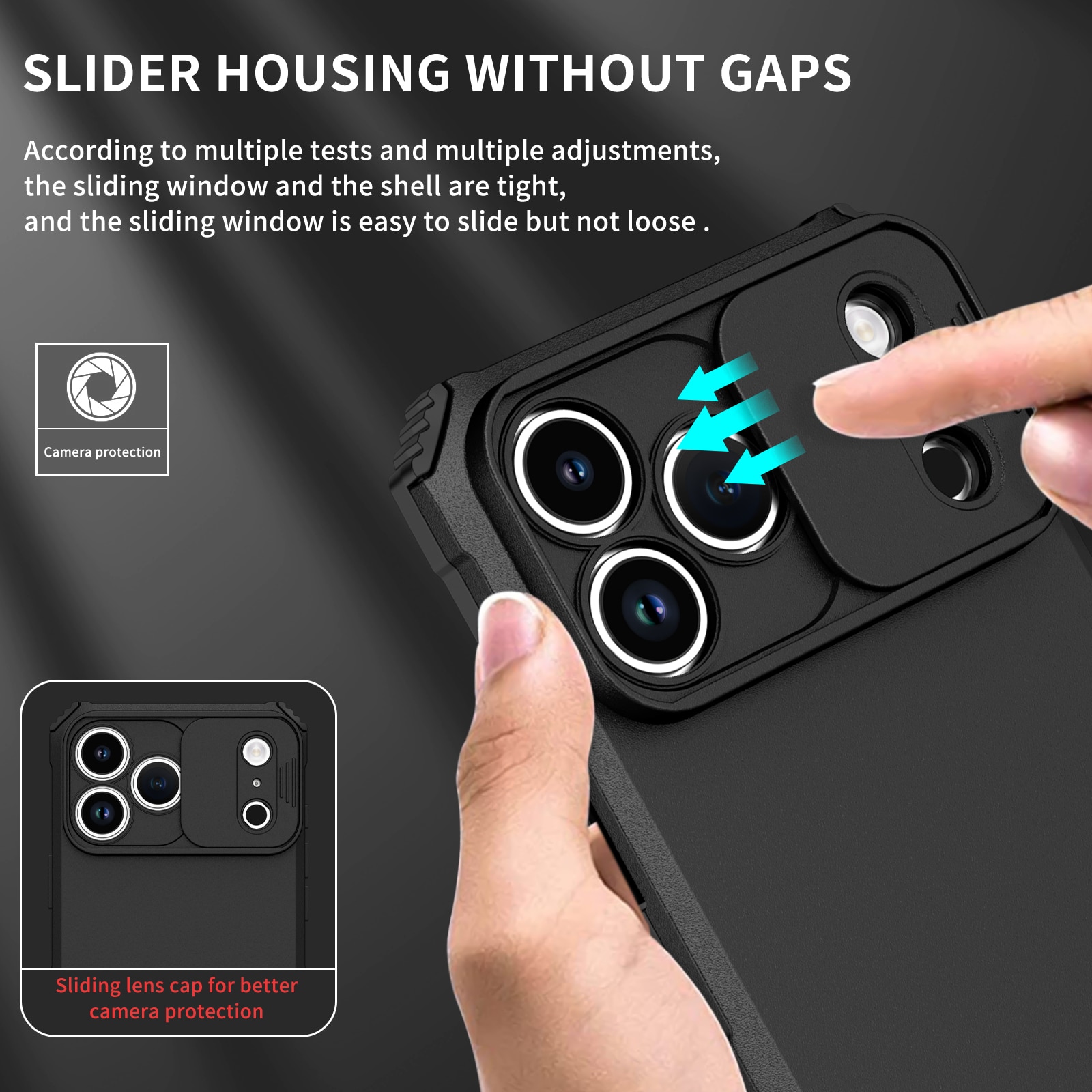 iPhone 17 Pro Max Kickstand Skal Kameraskydd Svart