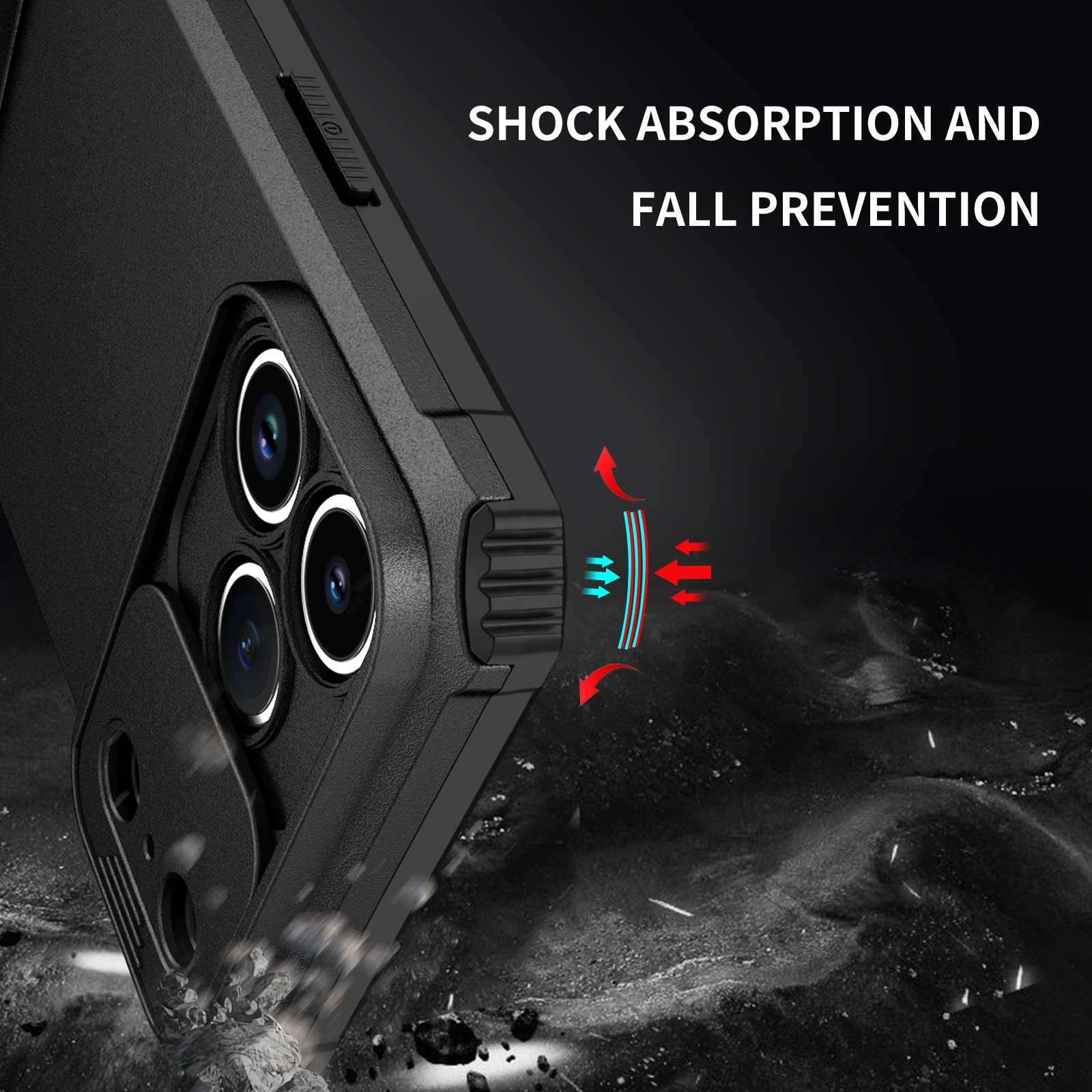 iPhone 17 Pro Max Kickstand Skal Kameraskydd Svart