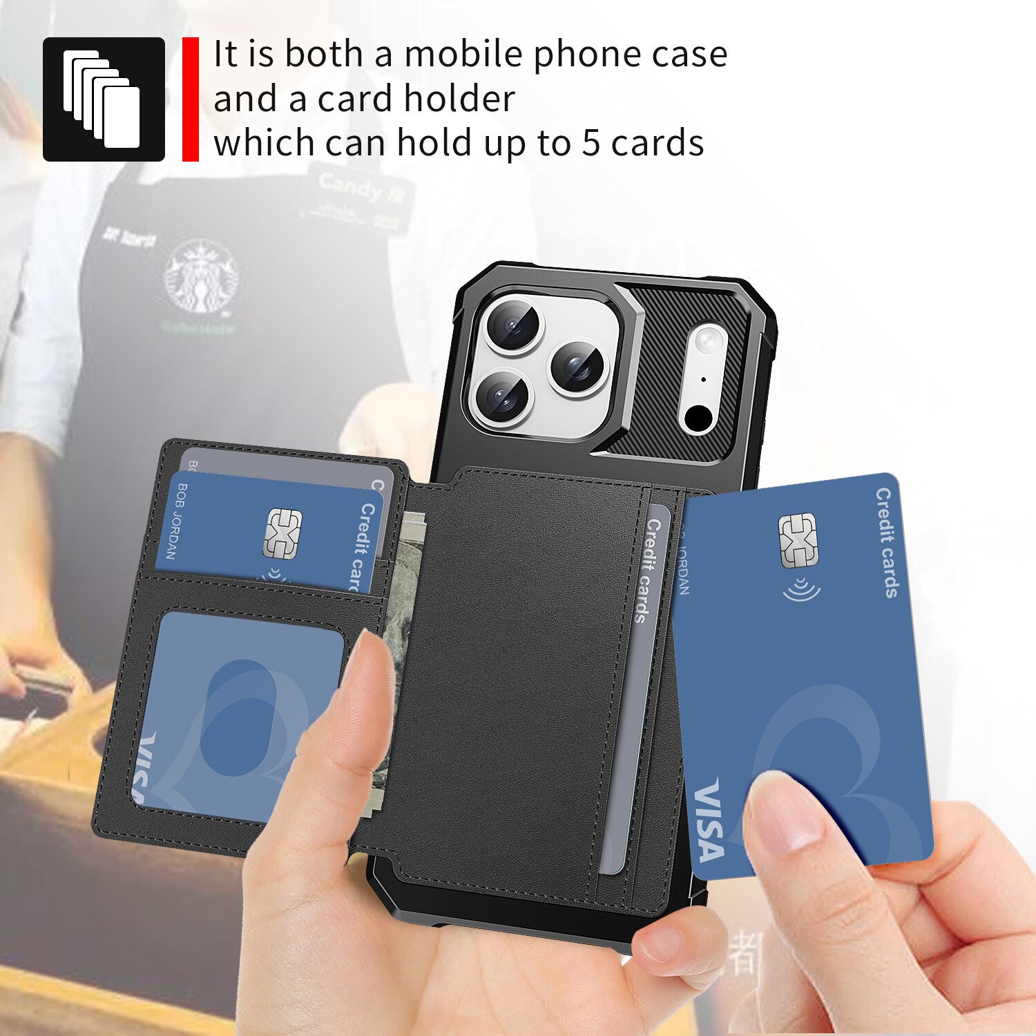 Tough Multi-slot Case iPhone 17 Pro Max Svart