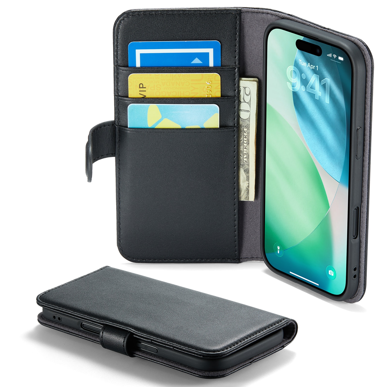 Äkta Läderfodral iPhone 17 Air Svart