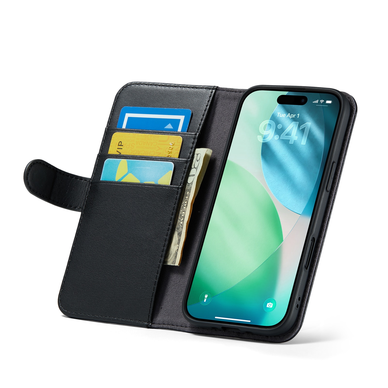 Äkta Läderfodral iPhone 17 Air Svart