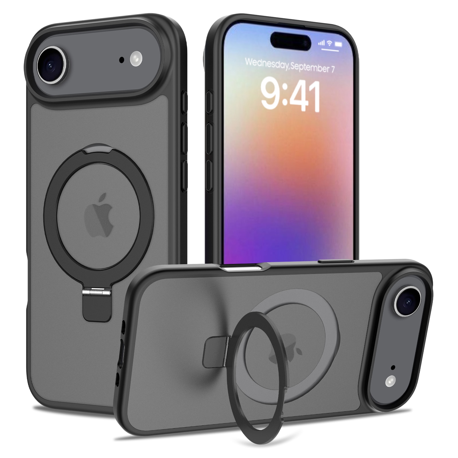 Hybridskal Magnetic Ring iPhone 17 Air Svart