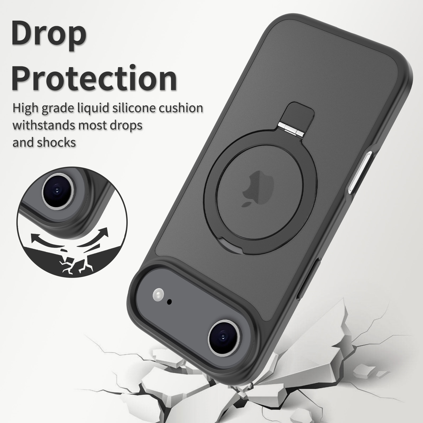 Hybridskal Magnetic Ring iPhone 17 Air Svart